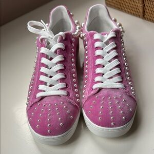 New! Stuart Weitzman Pink Goldie Sneakers, Size 9.5/40